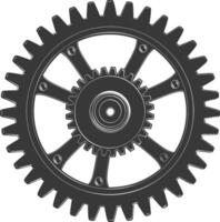 Silhouette Cogwheel machine gear black color only vector