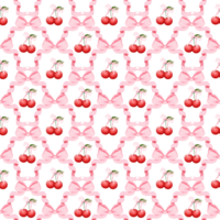 coqueta Cereza arco sin costura patrón, pijo rosado estético diseño, verano digital papel para tela sublimación. png