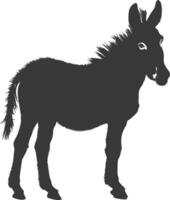 Silhouette donkey animal black color only vector