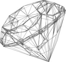 Silhouette diamondline art black color only vector