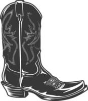 Silhouette cowboy boot black color only vector