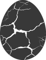 Silhouette cracked egg black color only vector