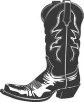 Silhouette cowboy boot black color only vector