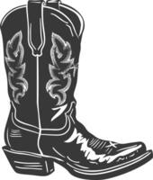 Silhouette cowboy boot black color only vector