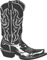 Silhouette cowboy boot black color only vector