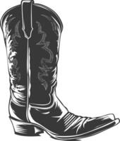 Silhouette cowboy boot black color only vector