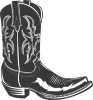 Silhouette cowboy boot black color only vector