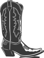 Silhouette cowboy boot black color only vector