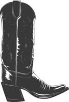 Silhouette cowboy boot black color only vector