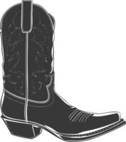 silueta vaquero bota negro color solamente vector