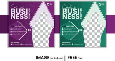 Creative Business Solution Social Media Design Template vector