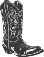 Silhouette cowboy boot black color only vector