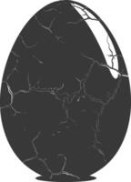 Silhouette cracked egg black color only vector