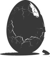 Silhouette cracked egg black color only vector