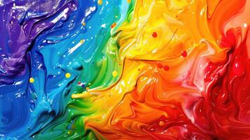 Colorful liquid paint. Abstract background with multi-colored acrylic paint photo