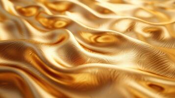 Golden shiny waves background. Flowing Liquid Motion. Abstract golden background photo