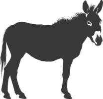 Silhouette donkey animal black color only vector