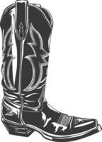 Silhouette cowboy boot black color only vector