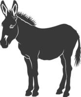 Silhouette donkey animal black color only vector