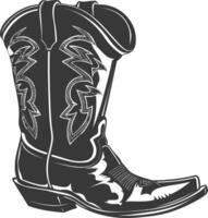 Silhouette cowboy boot black color only vector