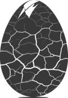 Silhouette cracked egg black color only vector