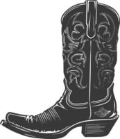 Silhouette cowboy boot black color only vector