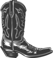 silueta vaquero bota negro color solamente vector