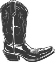 Silhouette cowboy boot black color only vector