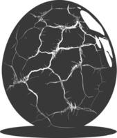 Silhouette cracked egg black color only vector