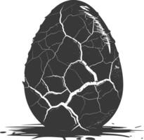 Silhouette cracked egg black color only vector