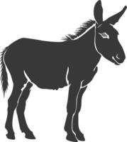 Silhouette donkey animal black color only vector