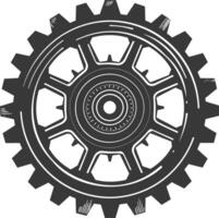 Silhouette Cogwheel machine gear black color only vector
