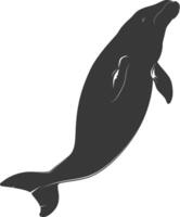 Silhouette dugong animal black color only vector