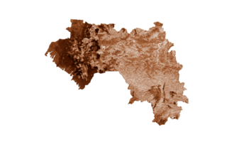 mapa da Guiné em estilo antigo, gráficos marrons em estilo vintage estilo retrô. alta ilustração 3d detalhada png