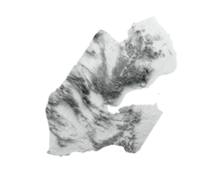 Djibouti Map Flag Shaded relief Color Height map 3d illustration png