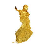 Finland kaart gouden metaal kleur hoogte kaart 3d illustratie png