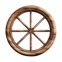 Round wooden window isolated on transparent background png