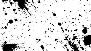 Black paint splatter isolated on white background. illustration dirty ink art and abstract design texture. Messy element splash drop and spotted blob decoration vector