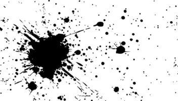 Black paint splatter isolated on white background. illustration dirty ink art and abstract design texture. Messy element splash drop and spotted blob decoration vector