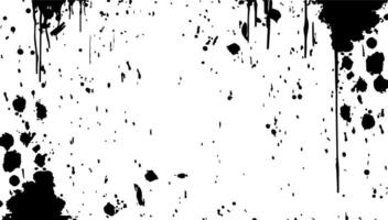 Black paint splatter isolated on white background. illustration dirty ink art and abstract design texture. Messy element splash drop and spotted blob decoration vector