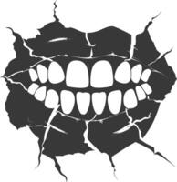 Silhouette Cracked Teeth black color only vector