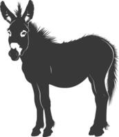 Silhouette donkey animal black color only vector