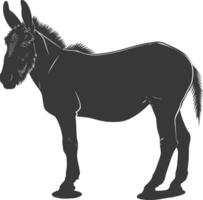 Silhouette donkey animal black color only vector