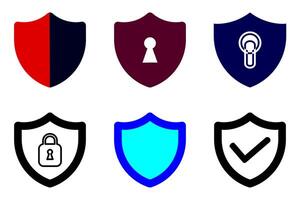 collection of security icons, safe shields. vector