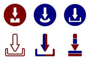 a collection of download icons, symbols or buttons for downloading files vector