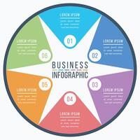 Infographic business design 6 steps, objects, elements or options business information template vector