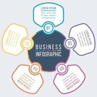 5 Options Infographic design 5 steps, objects, options or elements business information colored infographic template vector