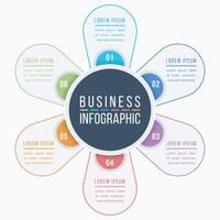 Infographic design 6 steps, objects, elements or options business information template vector