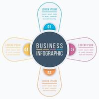 Infographic design 4 steps, objects, elements or options business information template vector