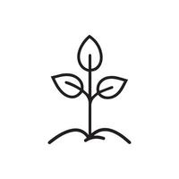 Seedling tree growing icon. Black nature green design. vector